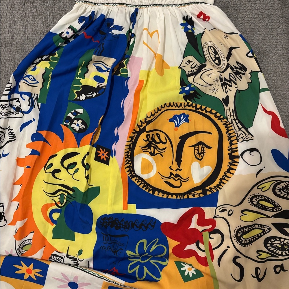 Colorful Graphic Print Maxi Dress